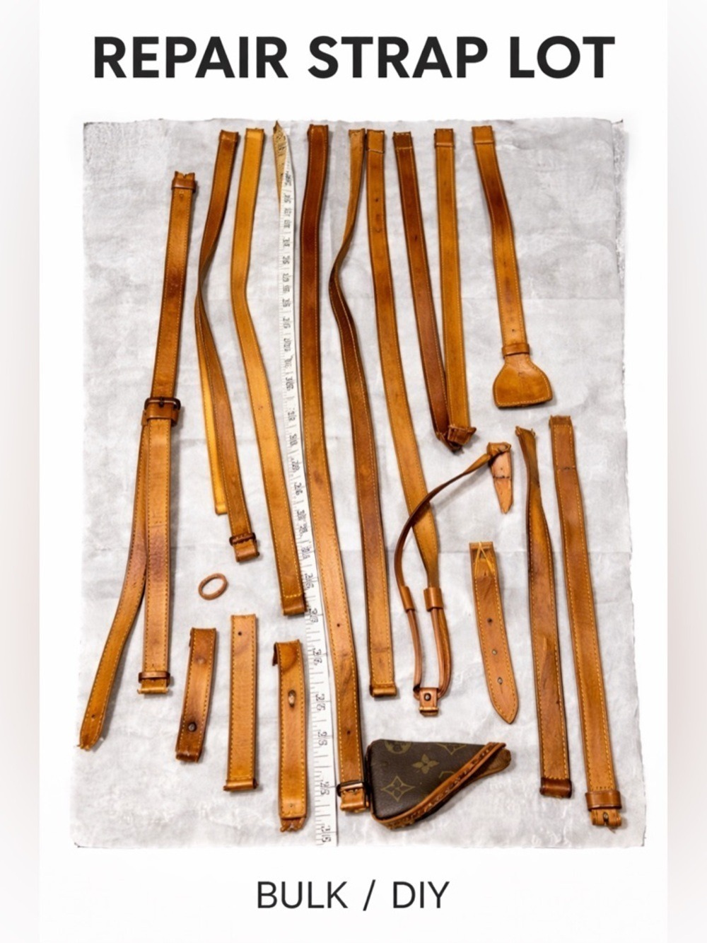 Vachetta Leather Strap Repair Bundle Large Lot Patina Replacement Pieces SKU 014 - Picture 1 of 15